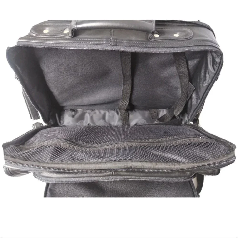 Canyon Outback Leather Rolling Laptop Briefcase Carry On~Surgical Info Sys. Logo